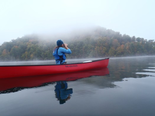 Date with a canoe and some coffee.