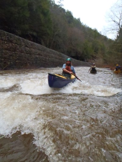 Jeff surfing in the Shaman.