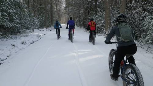 Breaking trail down Alan Seeger Road.