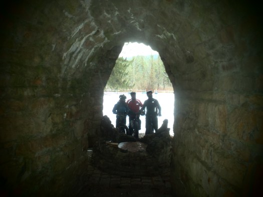 Checking out the iron furnace.