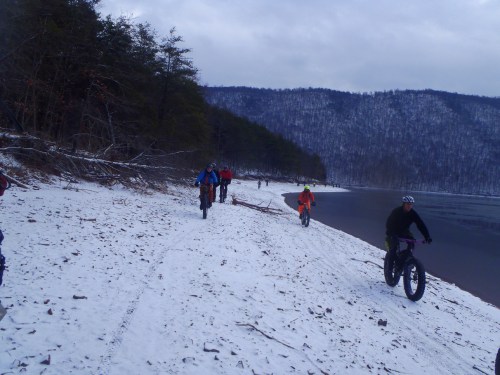 There's not much cooler than riding the shoreline in the snow.