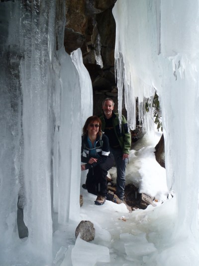Steve and Tammy in the ice cave.
