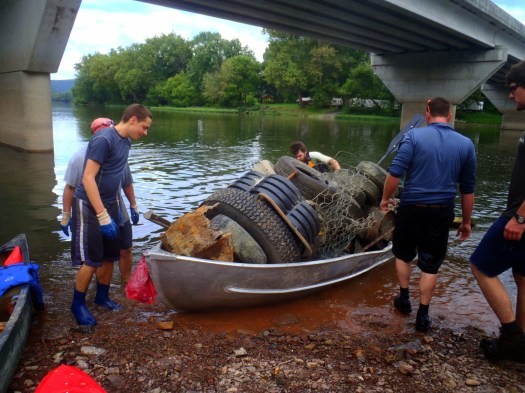 Evan did a great job maneuvering "The Barge", which was used to collect larger items.
