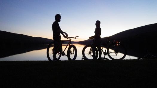 All good things---Ev, bikes, and sunsets. 