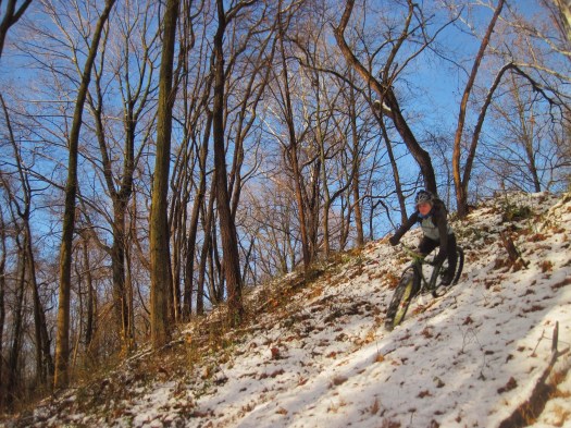 Coming down off the little ridge.