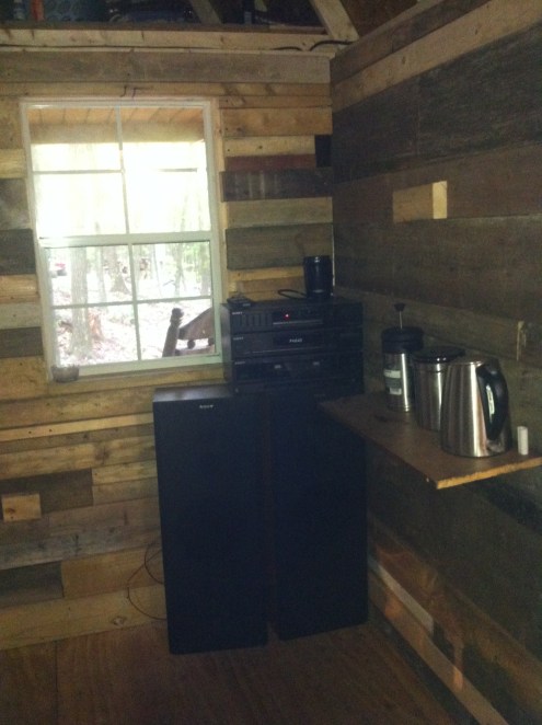 Beginning of shelf-building.