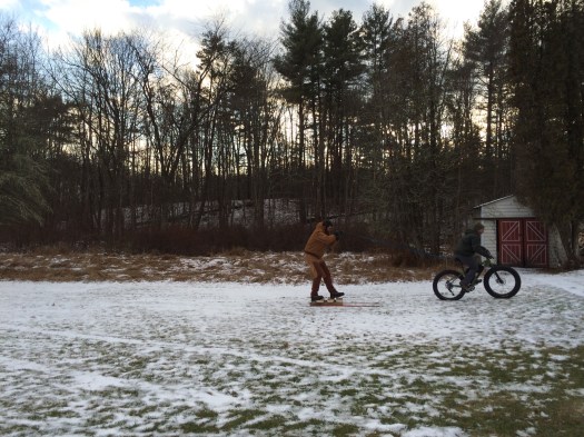 Testing the ski chariots.