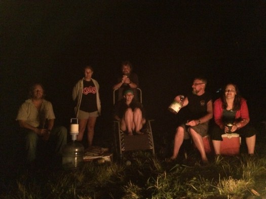 around the fire people