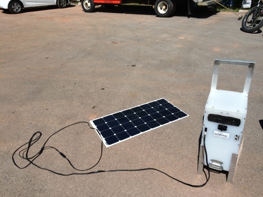 And had these nifty little cell phone charging stations set up throughout the event---all powered by solar!